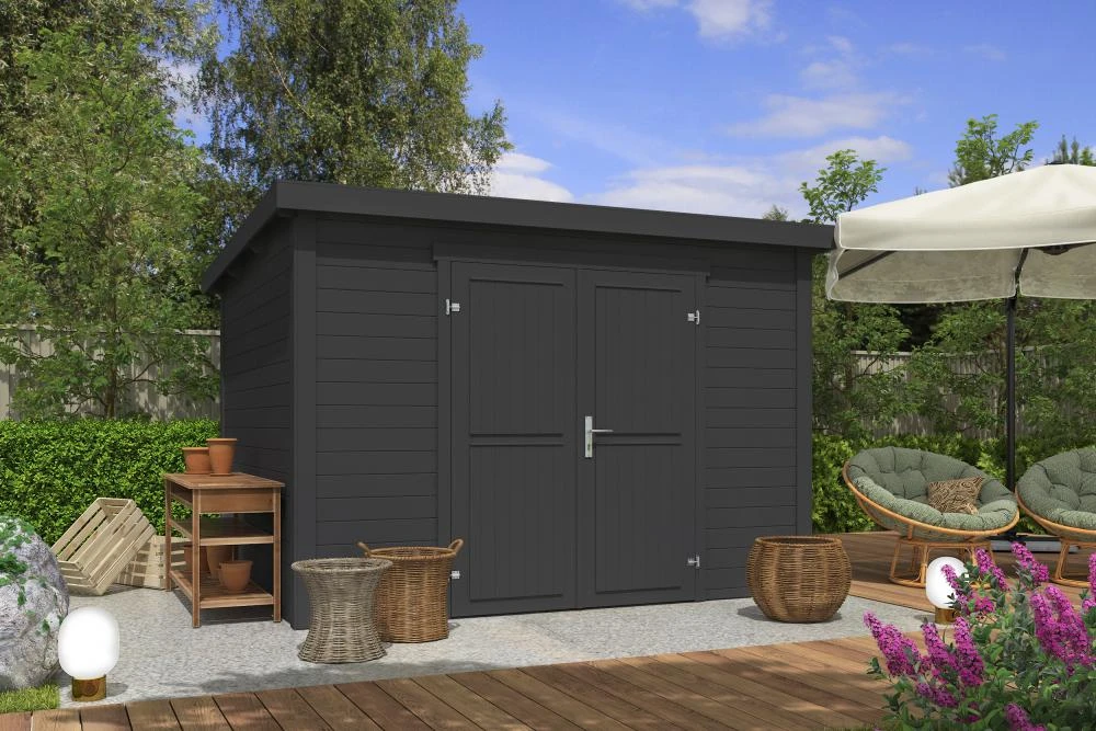 Outdoor Life Blokhut Lotta Carbon Grey 300 x 250 cm - Afbeelding 1